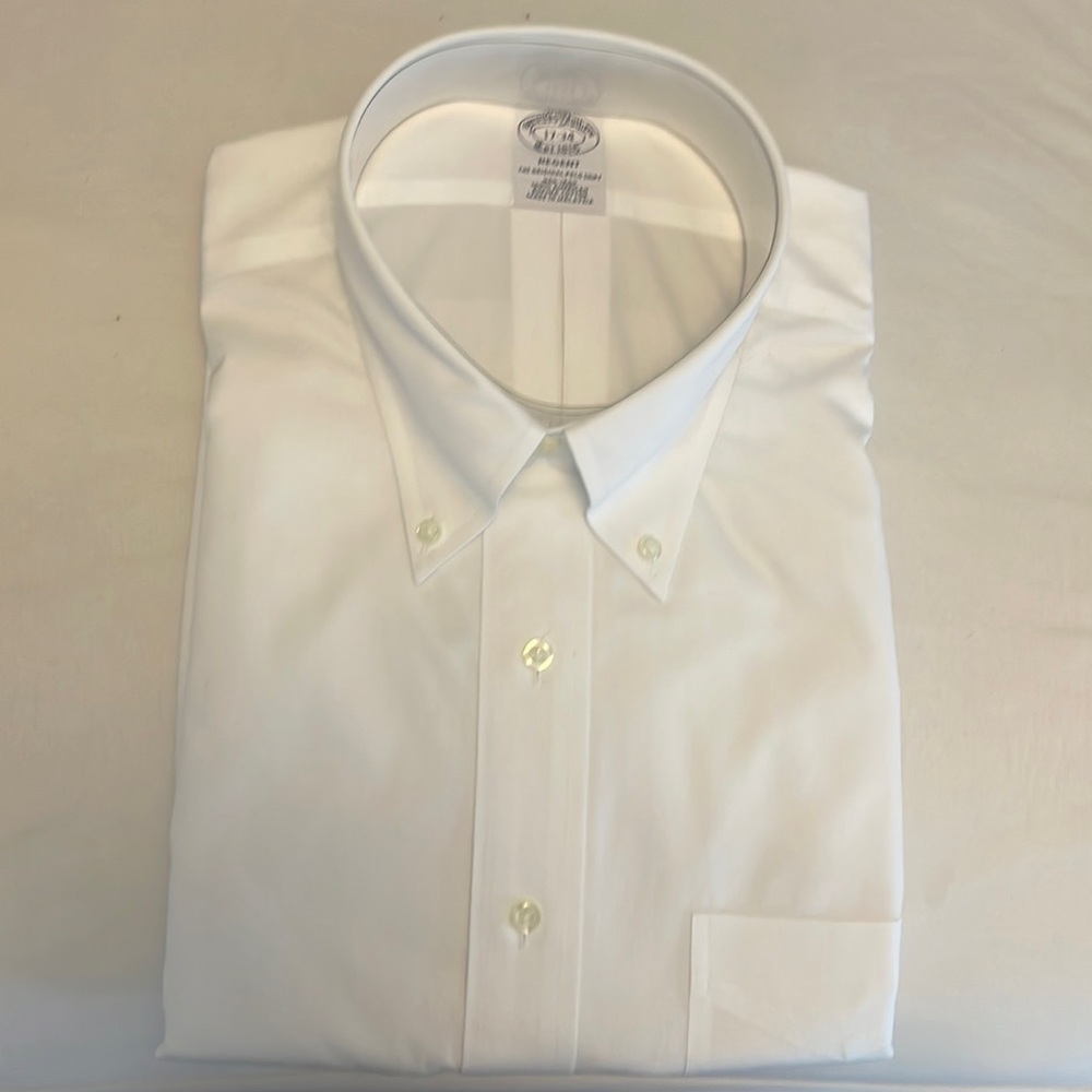 Brooks Brother white dress shirt new with tags 17 34